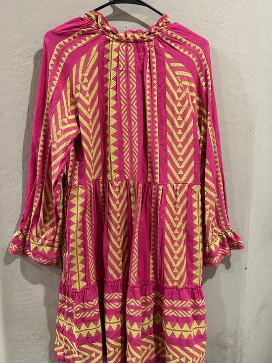 Anthropologie Maeve Pink and Yellow Geometric Tunic Top - Picture 5 of 5